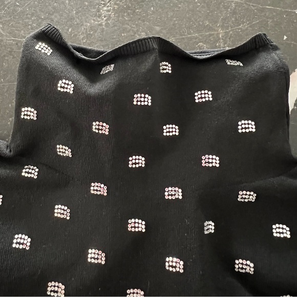 ALEXANDER WANG CRYSTAL LOGO TURTLENECK LONG SLEEVE SHIRT - Picture 4 of 7